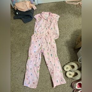Pink Pajama Set with Colorful Print